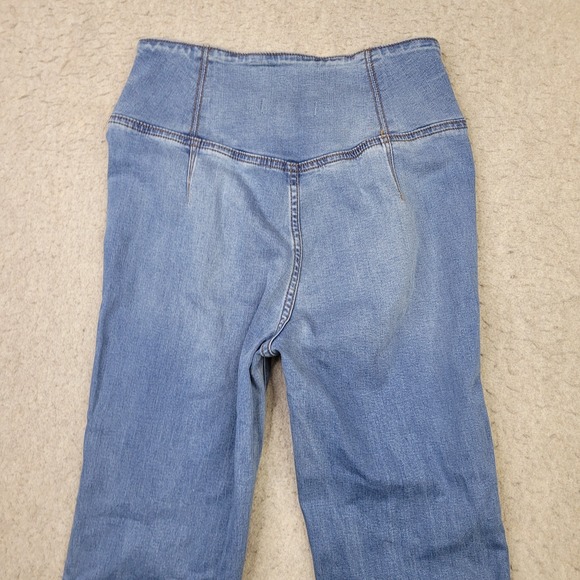 Free People We The Free Jeans Venice Beach Flare Jeans 27 Pull On Crossover NEW - Picture 7 of 12